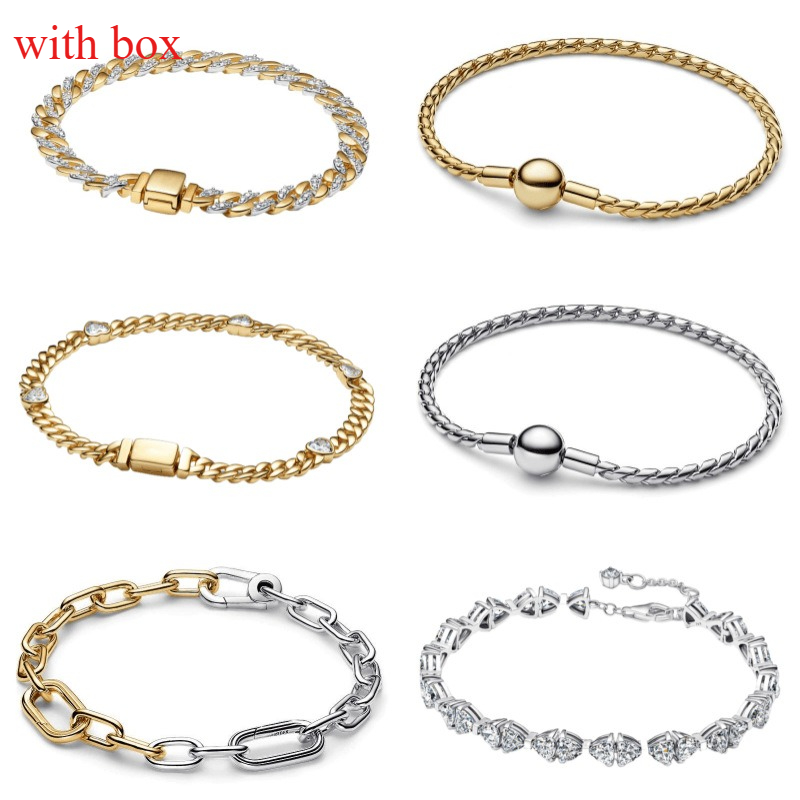 S925 Sterling Silver Bracelet with Golden Cuban Round Clasp, Winged Snake Chain. DIY Unisex Versatile Bracelet.