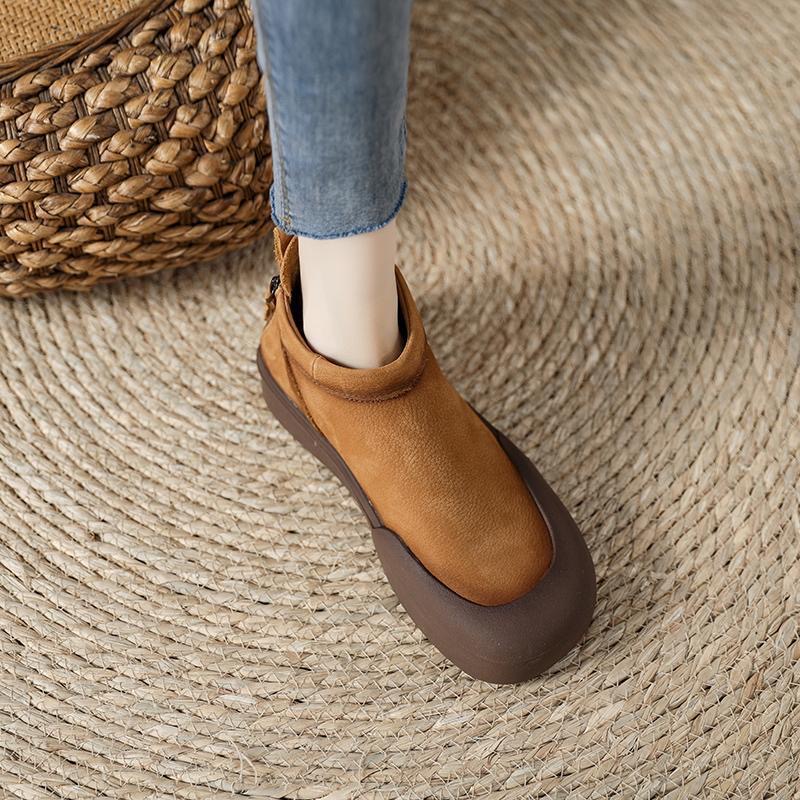 Women Casual Shoes:Thick Sole High-top Early Spring New Product Soft Retro Style Versatile,Khaki/Grey/Yellow,