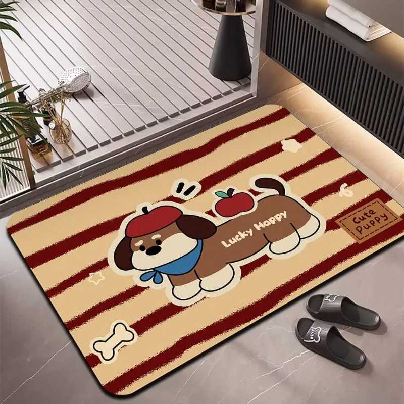 Diatom mud shower room toilet floor mat cartoon water absorption wear-resistant non-slip door mat foot mat C251103