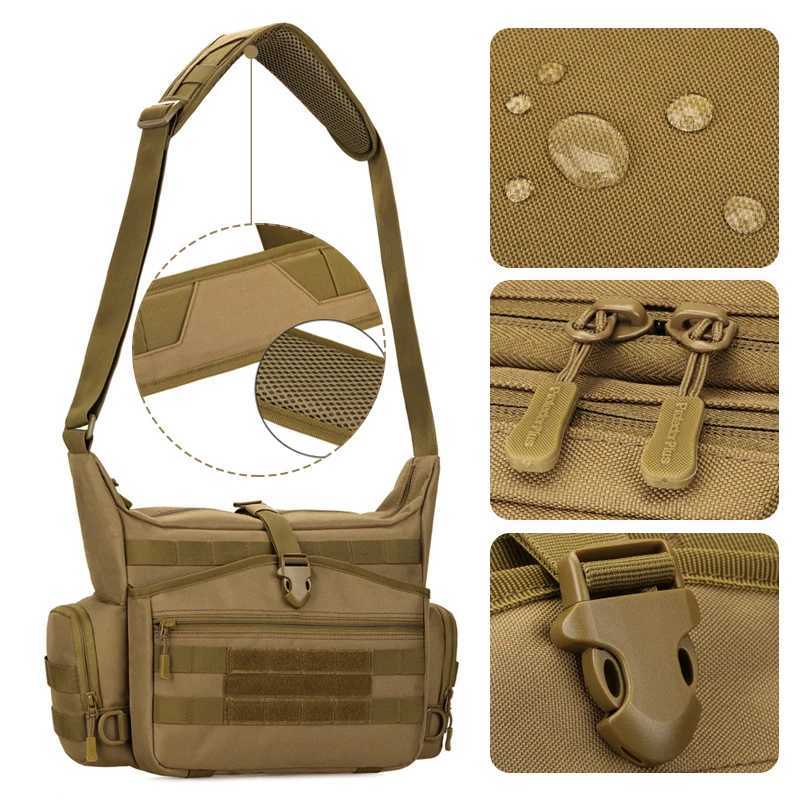 Tactical Sling Bag Military Mens A4 Document Molle Messenger Crosscody Bags Laptop Shoulder 15.6 inch Daily BagC250407