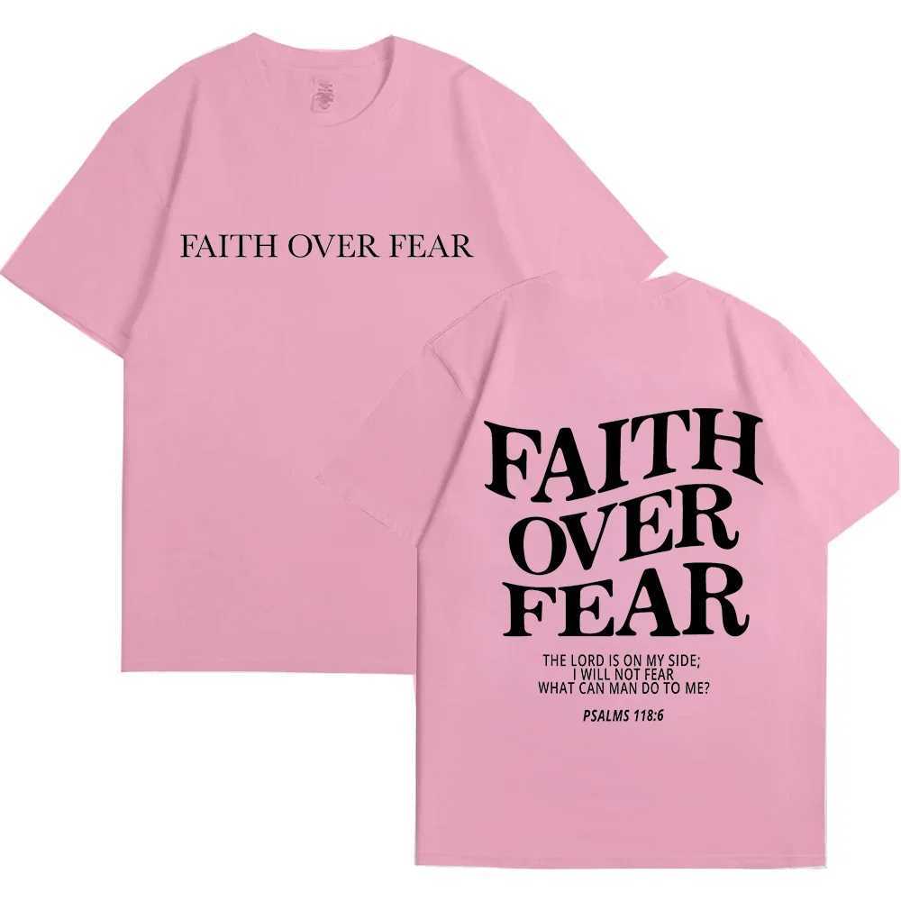 Faith Over Fear Christian Women T-shirts Christian Clothes Jesus Fashion Trendy T-shirts Bible Verse Sportwear Aesthetic Clothes X250403