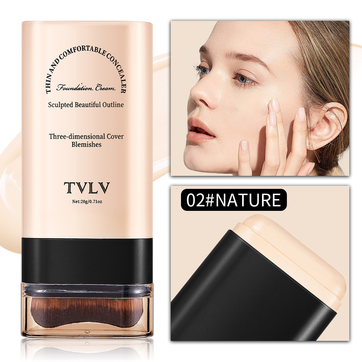 TVLV Eraser foundation make-up Stick Moisturizing Light concealer Brightening Skin Tone Lasting Makeup Double foundation make-up 250217