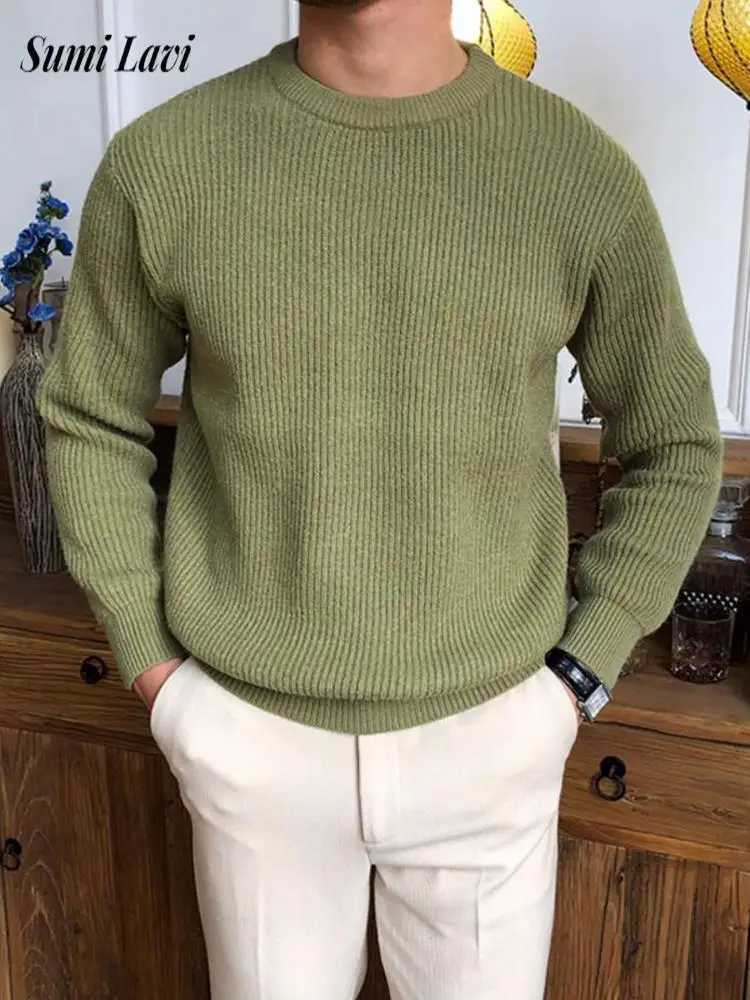 Leisure Knitting Sweaters For Mens Fall Winter Casual Texture Knit Bottoming T Shirt Fashionable Solid Color Crew Neck SweaterT251103