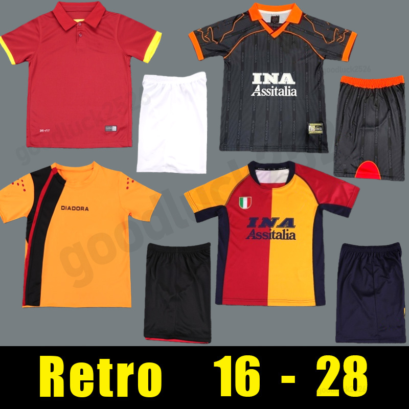 Retro kids 2005 Maglia Roma Soccer Jerseys 99 00 01 05 06 14 15 17 18 NAKATA TOTTI P.SERGIO vintage Classic ROSSI MONTELLA CASSANO DYBALA Football Jersey Shirts child
