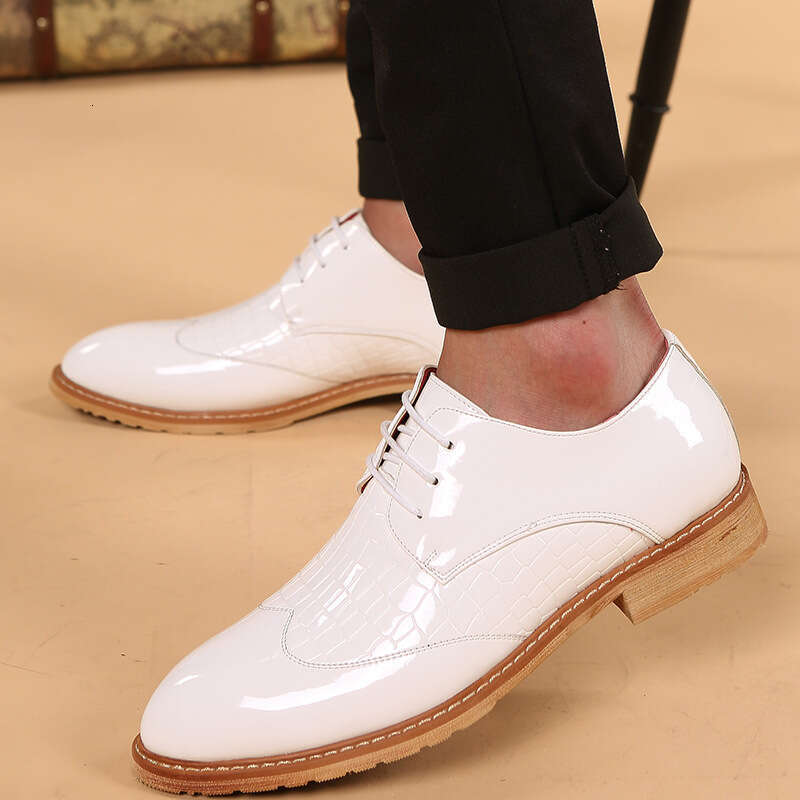 2024 Men's Large Size Spring and Autumn New Casual Fashion Block Small Leather Shoes Korean Edition Trend