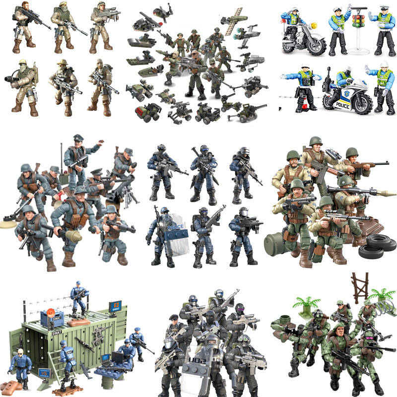 24 PcsLot WW2 Military Figures Building Blocks Nation Army Soldiers Assemble Bricks Educational For Boys Christmas Gift Toys 250908
