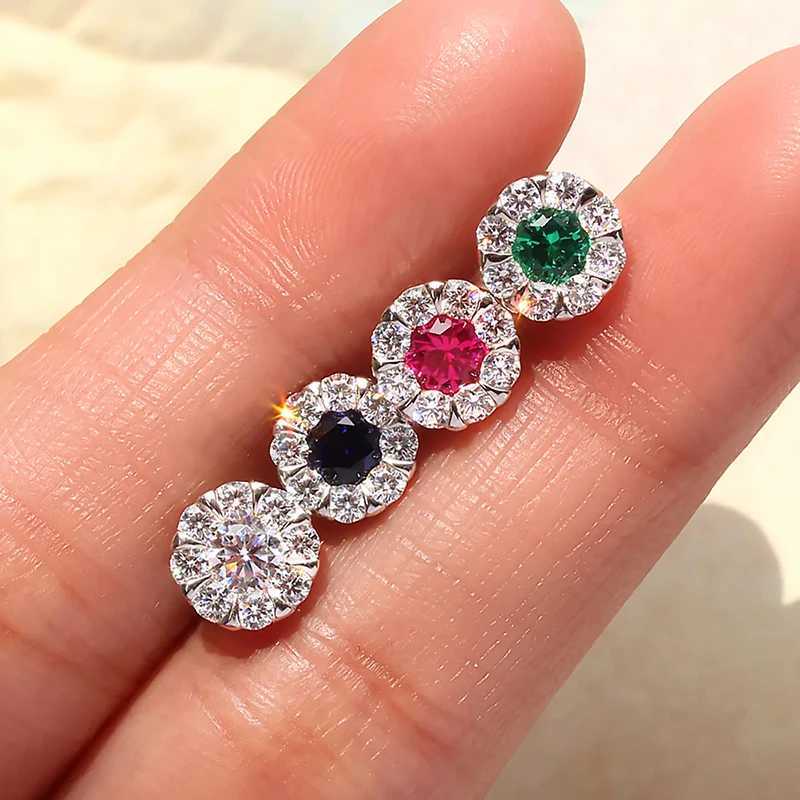 Huitan white/blue/red/green cubic zirconia earrings suitable for womens daily earring temperature female accessories fashionable jewelryT250402