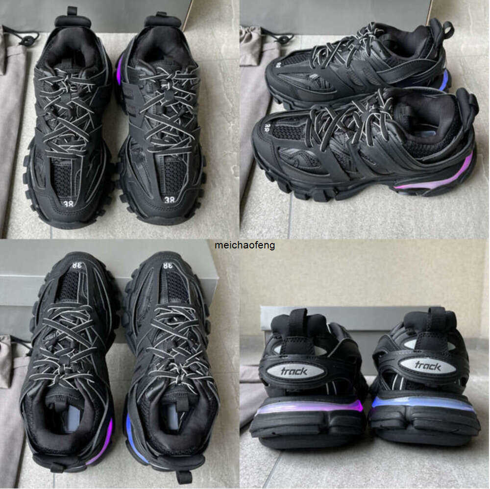 Womens Mens designer Casual Shoe Track LED Sneaker Light Grey Blue Gomma leather black pink Trainer Nylon Printed Platform for Men 3 30 Trainers Shoes gewer 882ESSPTY