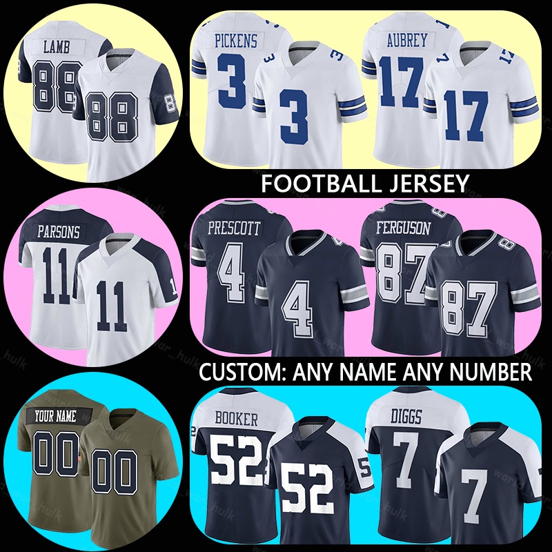 3 George Pickens Football Jerseys 11 Micah Parsons 87 Jake Ferguson 7 Trevon Diggs 33 Javonte Williams 60 Tyler Guyton 10 Joe Milton III 22 Emmitt Smith 88 Michael Irvin