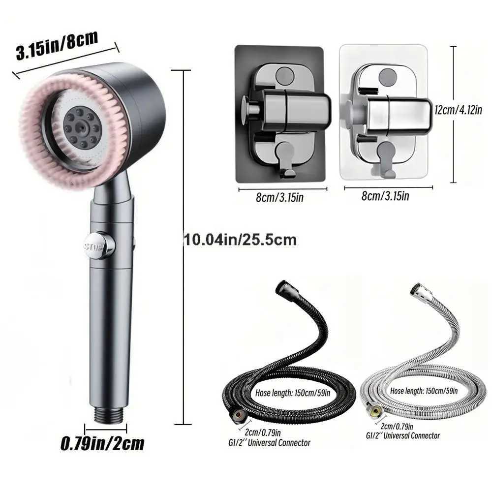 51 Modes Shower with Massage B ABS High Pressure Water Saving Portable Bathro Filter Shower OneKey Stop Water Y251103