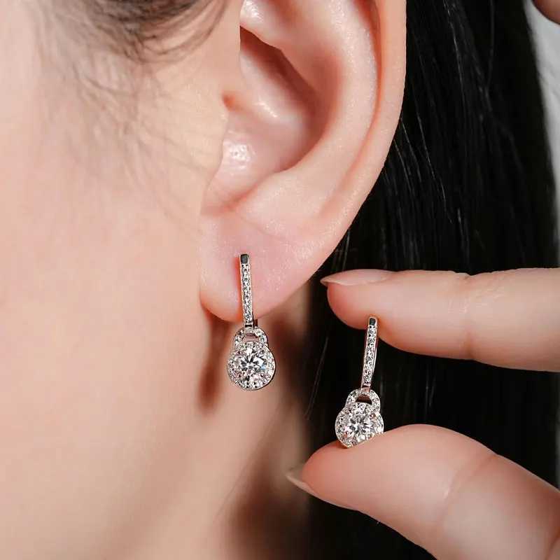 IOGOU Luxury S925 Sier 5mm 0.5ct Moissanite Dangle Hoop Earrings for Wen Real Moissanite Diamond Jewelry Wedding Party GiftC250402