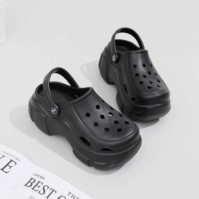 BRGREEN 7CM Summer Outdoor Waterproof Platform Warm Slide Beach Slide Massage Beard Black Designer Sandals Y250402