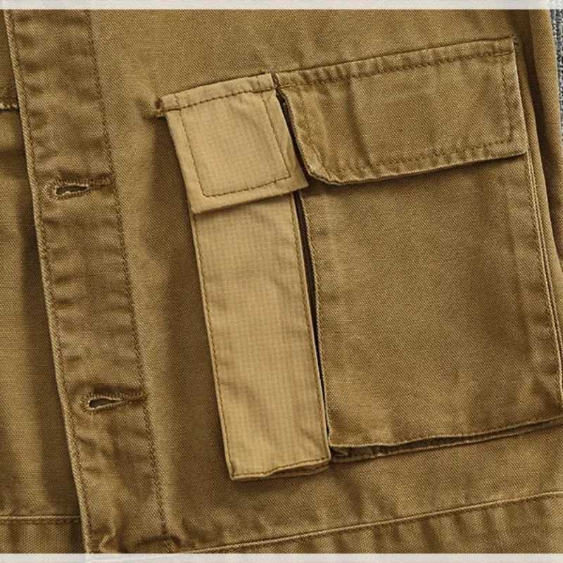 Patchwork stitching vest Spring and autumn men and women couples American outdoor multi-pocket sleeveless coat X250403