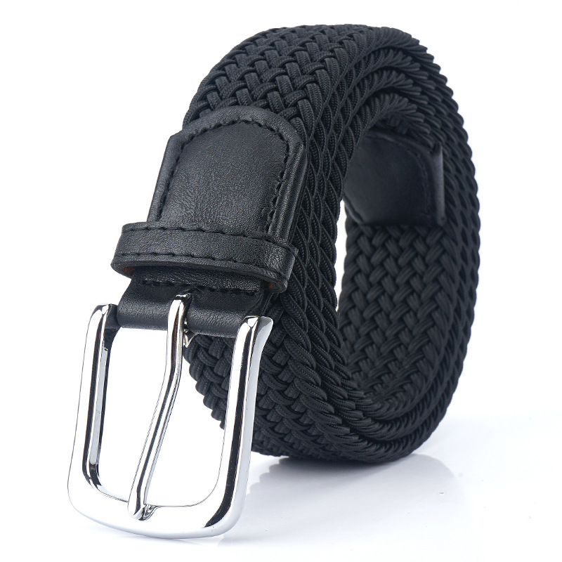 Unisex breathable woven belt New Leather Cowhide Mans Belt Fashion Metal Alloy Pin Buckle Adult Luxury Brand Jeans Business Casual Waist Male Strap Br - view 3