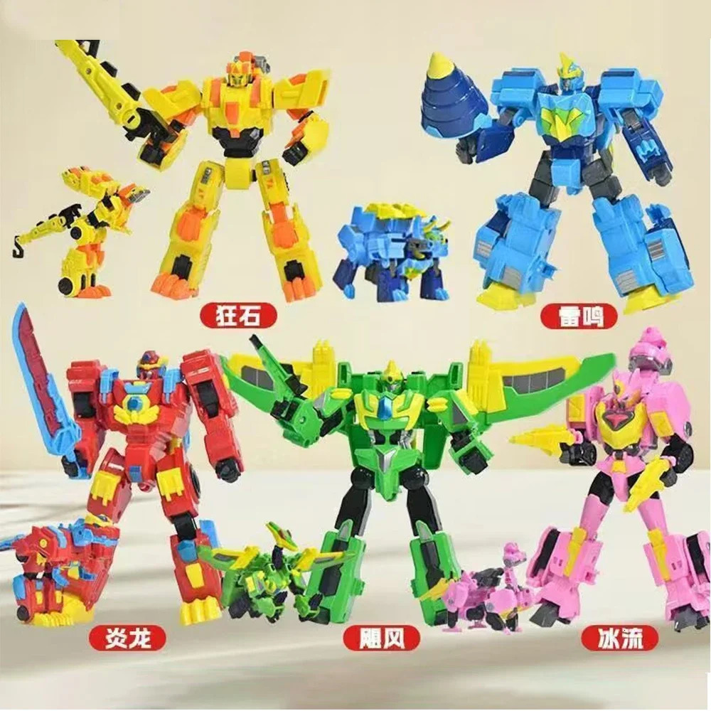 Gogo Dino Mecha Gogoking Robot Transform Combined Dinosaur Base Car Deformation Rex Ping Action Figure Toys Gifts 251029