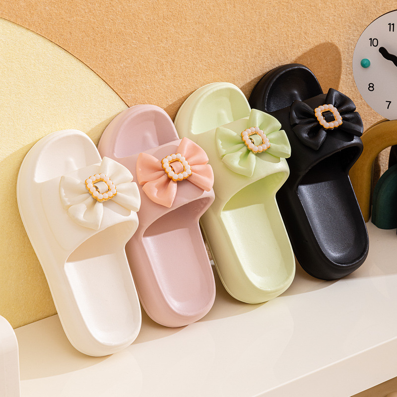 Free shipping new slippers women trendy fashionable butterfly bow lightweight simple beach outdoor indoor slippers