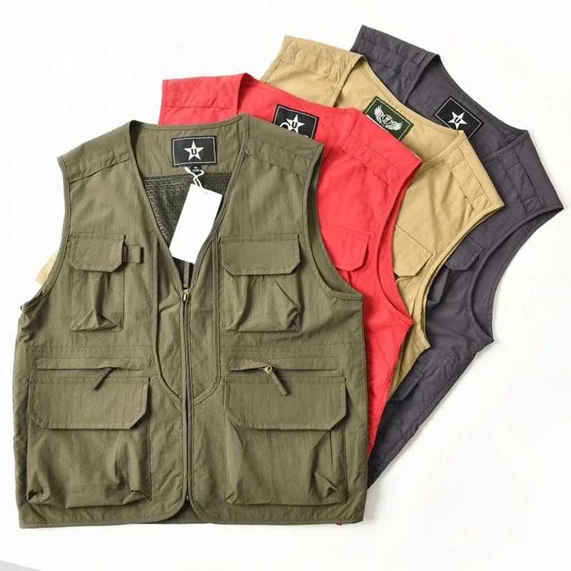 Summer New Outdoor Vests Men Utility US Tactical Multi-pocket Vest Techwear Outdoor Hiking Fishing Photography Safari Cargo Vest X250403