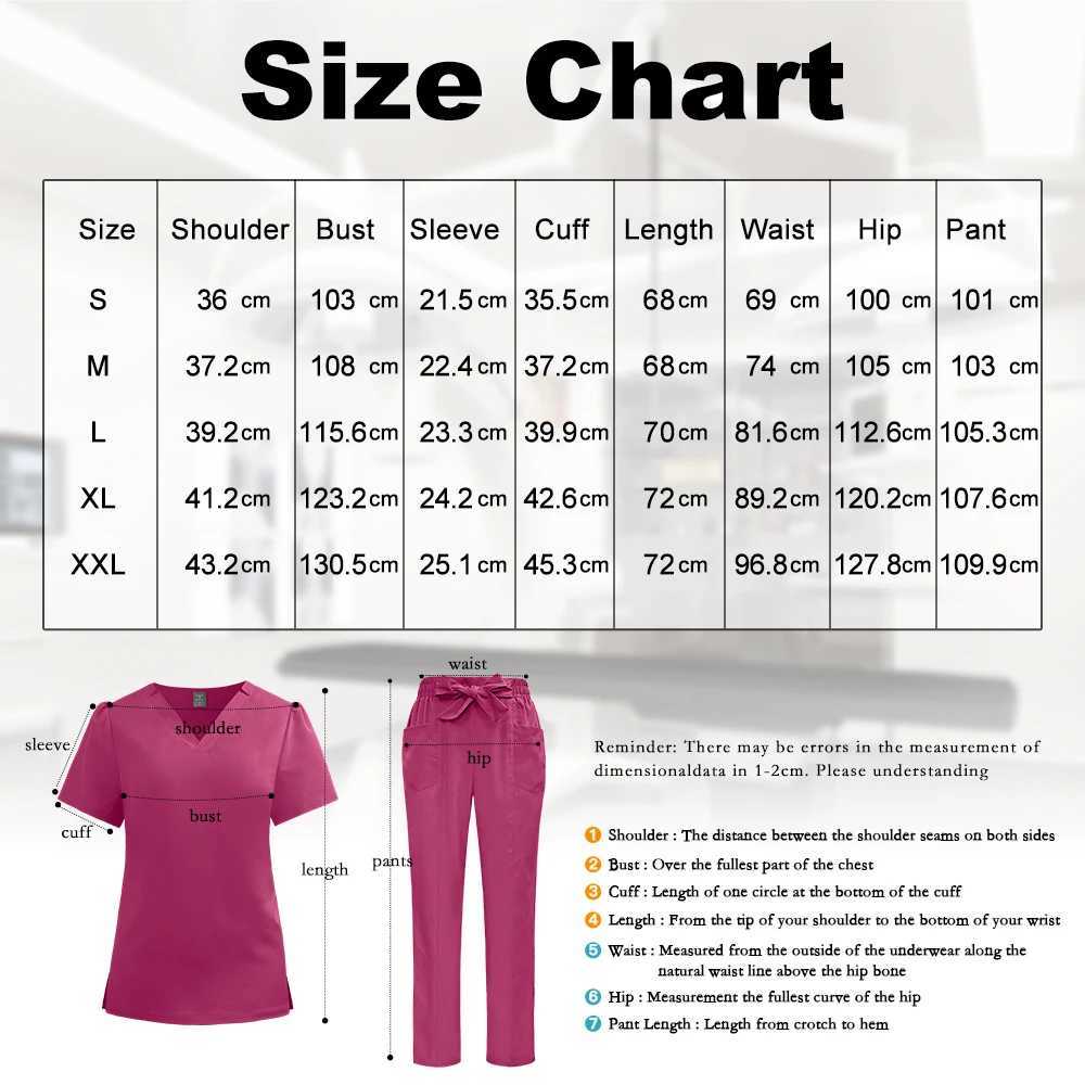 Niaahinn Nursing Spandex Hospital Uniforms VNeck Straight Pant Medical Scrub Set Fashion Scrubs Clinical Uniform Woman Workwear J251103