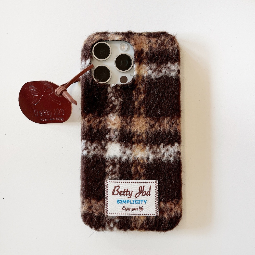 Plush Color-Block Simple Phone Case Compatible with iPhone 17/16 Pro Max Niche Anti-Drop iPhone 15/14 Pro