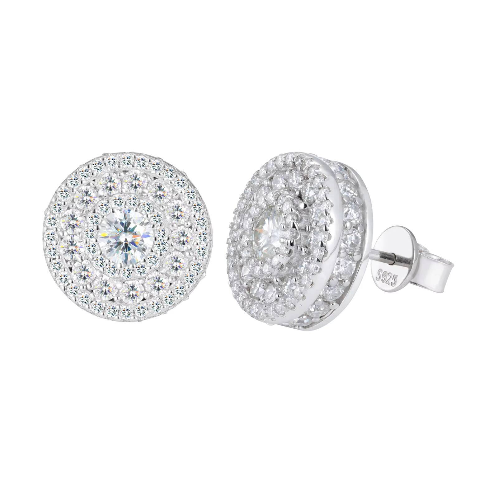 Wholesale Factory Moissanite Diamond Earrings Unisex Silver Gold 925 Jewelry Round Cut Ear Studs Fine Jewelry Earrings