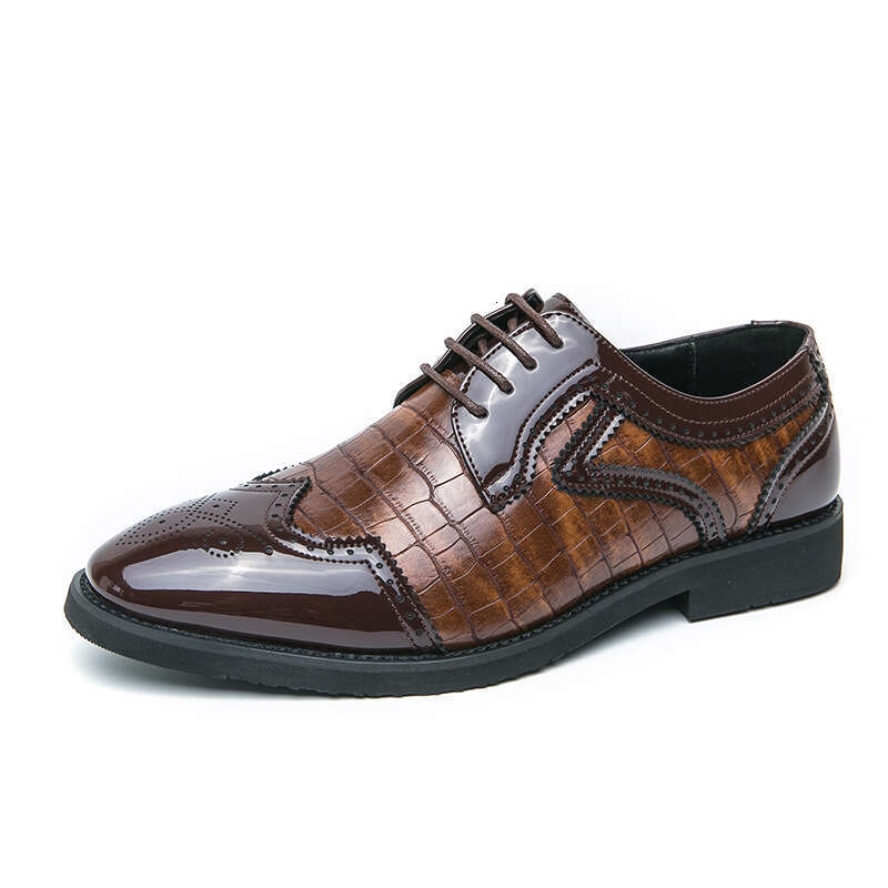 Large size 48 leather 2024 Spring and Autumn Business Dress Office men's groom wedding shoes