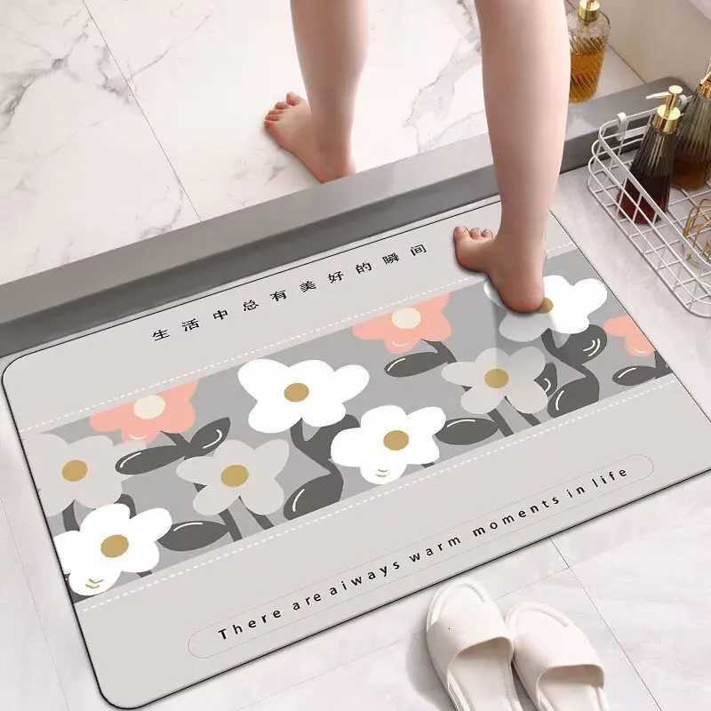 Bathroom floor matdiatom mud water-absorbing non-slip mat at the door of the bathroomhousehold foot matdoor toilet carpet mat C251103
