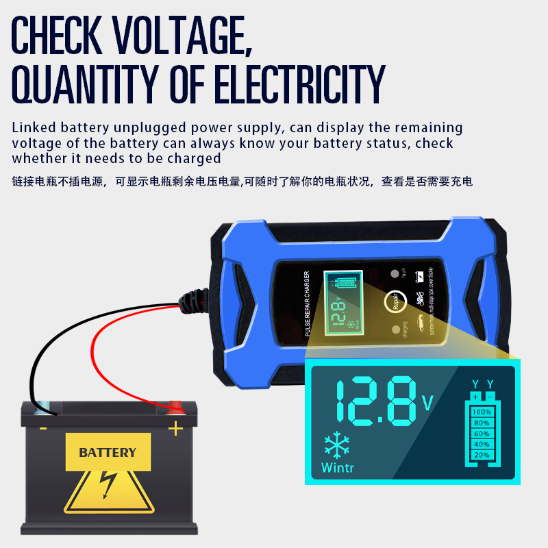 12V 6A Car Battery Charger - Portable Power Solution for Automobiles