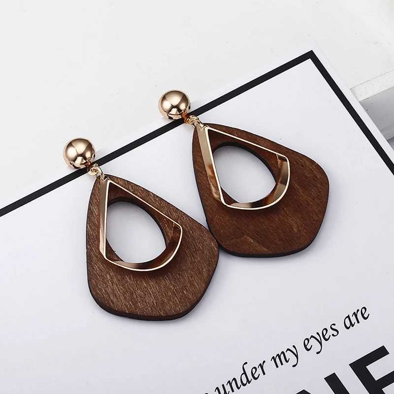 ES3222 Bohemia Earrings Statement Jewelry Exaggerated Ethnic Hollow Out Geometric Drop Earrings For Women Boho Style C251103