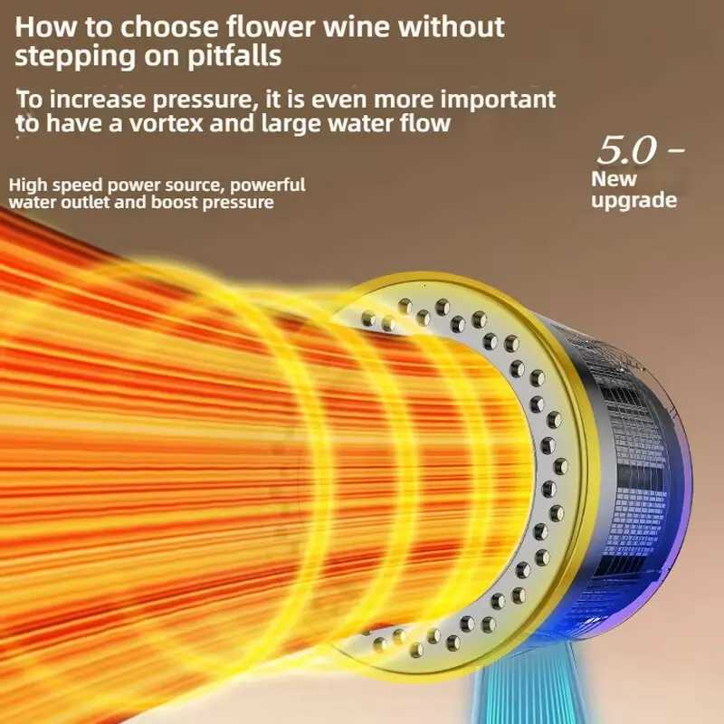 5 Modes Spray Water Saving Shower ABS Handheld Spa Showers Large Flow Portable Bathro Filter Shower Faucet Nozzle Set Y251103