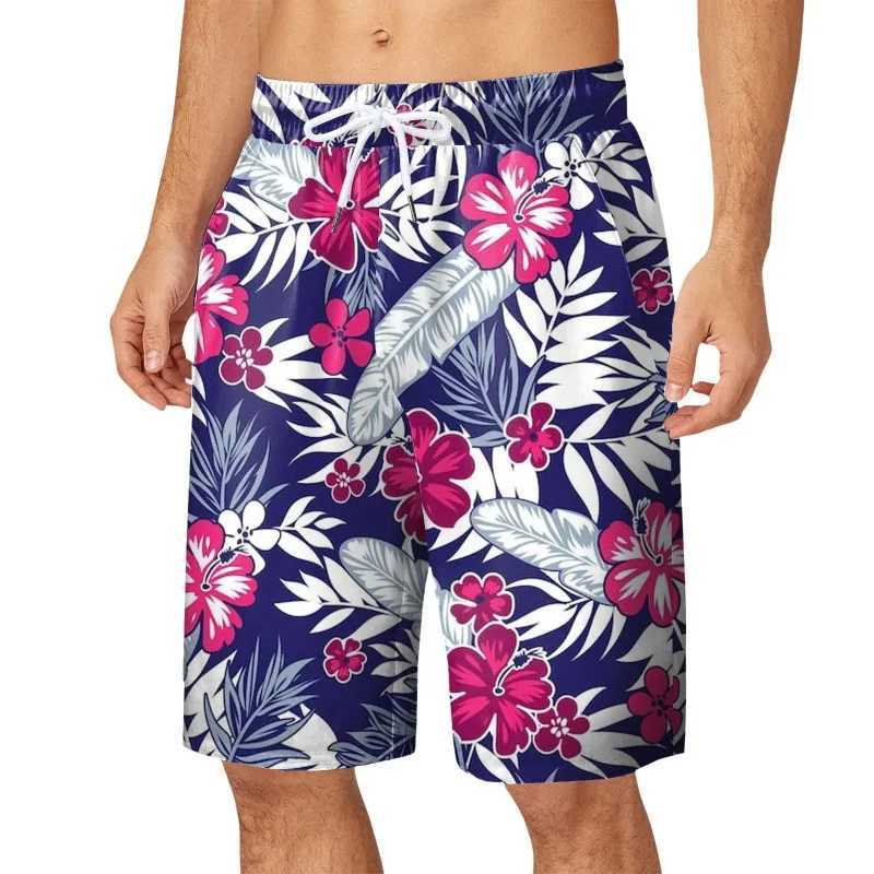 Summer mens hot fashion quick drying beach pants flamingo 3D printed swimming shorts stretch waist rope Hawaiian style holiday W250403