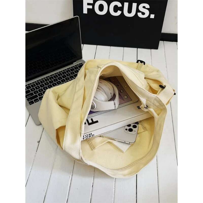 Womens School Messenger For Women Ladies Designer Handbag Solid Large Capacity Casual Canvas Shoulder Female Bags