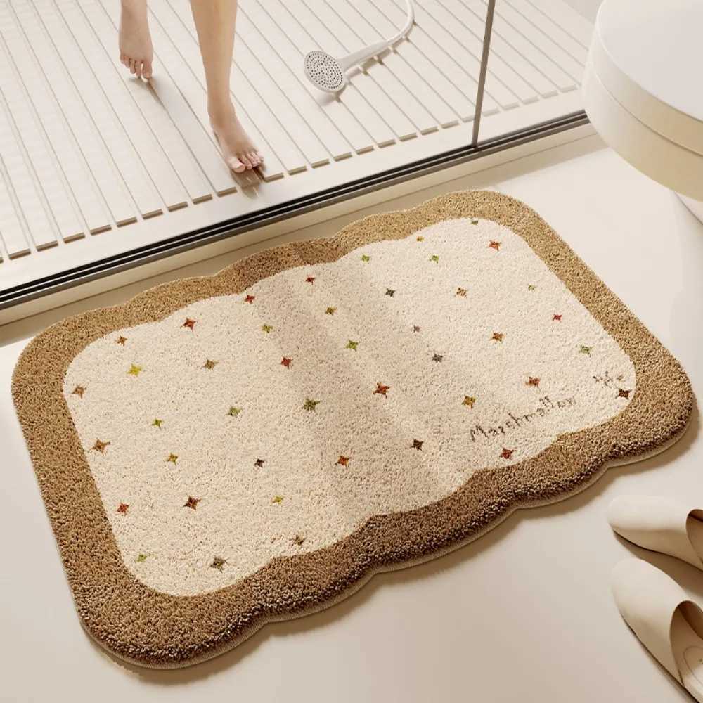VIKAMA Bathroom Anti Slip Absorbent Mat Soft Skin Friendly Wavy Edge Bath Mat Non Slip Easy Clean Home Decor Mat C251103
