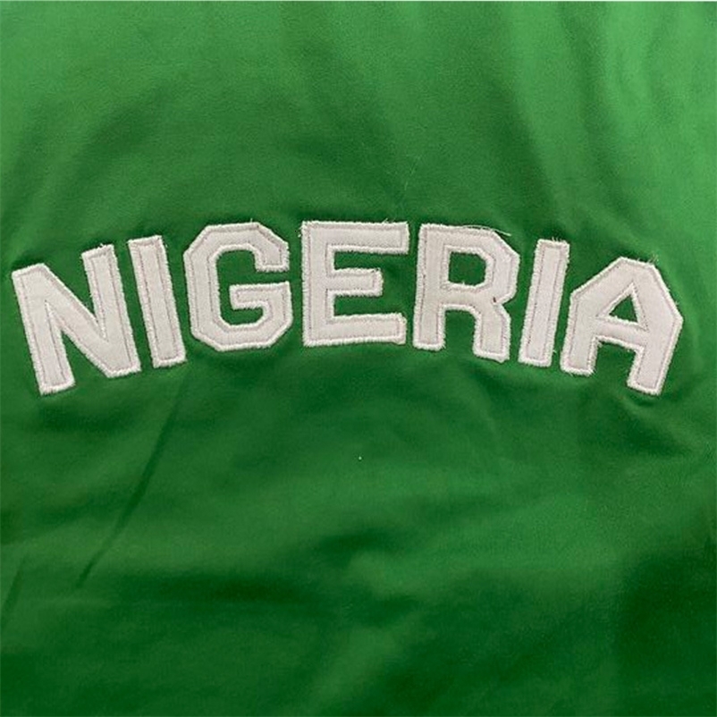 2025 Summer y2k Leisure Color Blocked Embroidered Nigeria Letter Green T-shirt trend Crop Top EMO 250402