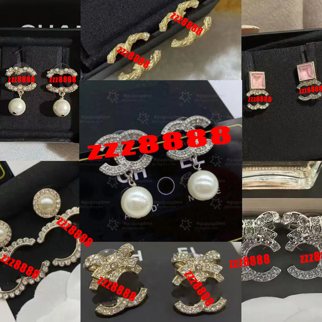 designer for woman luxury Designer Letter studs geometric famous women's round diamond crystal pearl earrings Fashion Jewelry 25ss