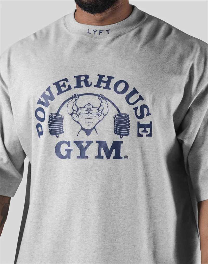 LYFT JOINT Oversize Loose Casual Fitness Shirt Gym Bodybuilding Running T-shirts Summer Cotton Short Sleeve Workout Sports Tees X250403
