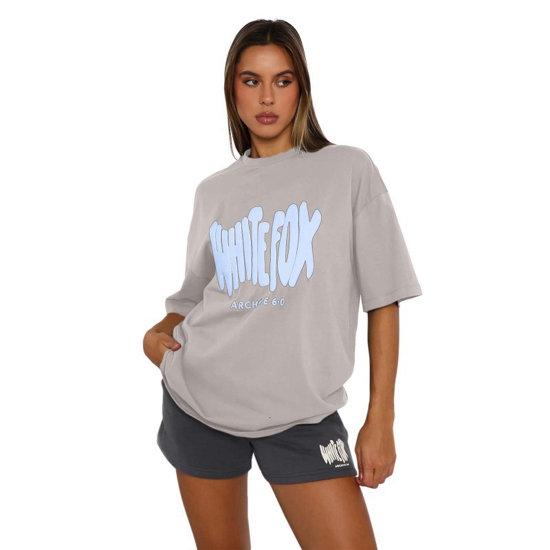 2025 Large Loose Printed Fashion Women's Round Neck Casual T-shirt Top