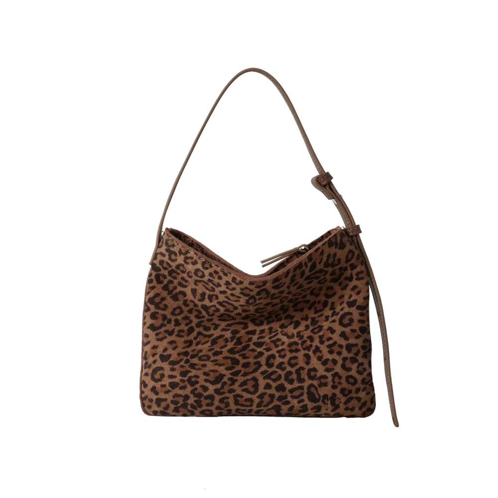 Luxury bag designer new fashion leopard print suede leather small tote bag niche high-end handbag cross-body D bag