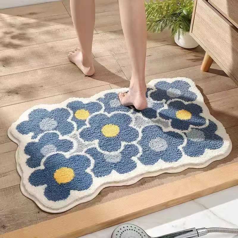 VIKAMAs Fresh And Clean Imitation Cashmere Floor Mat Anti-Slip Bathroom Bathroom And Bedroom Door Carpet Home Decoration C251103