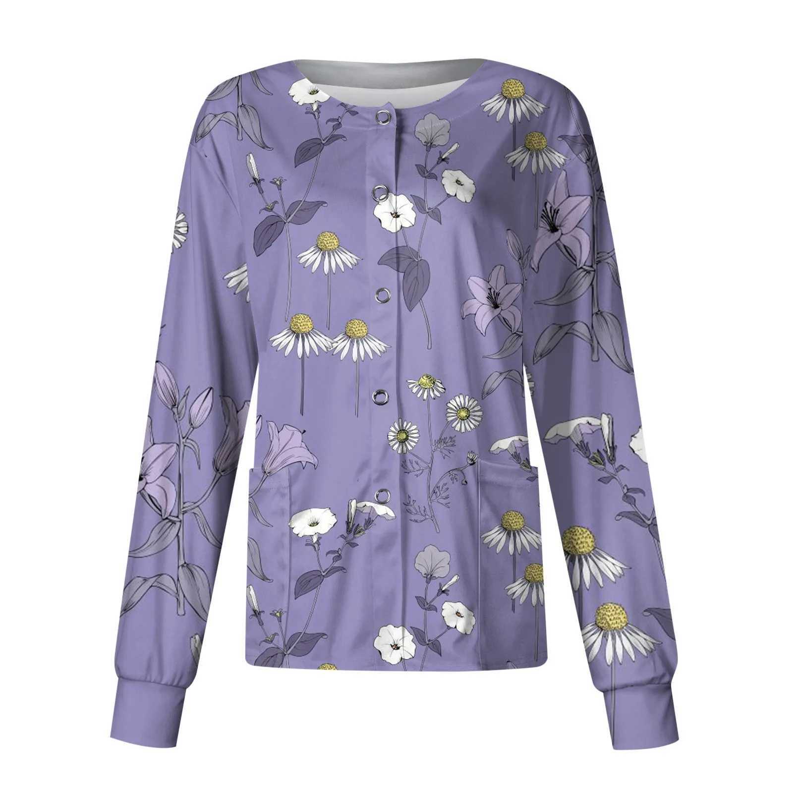 Plus Size Long Sleeve ONeck Blouse Women Uniforms Tops Cartoon Christmas Print Nurse Nursing Costume Jackets Working Uniform J251103