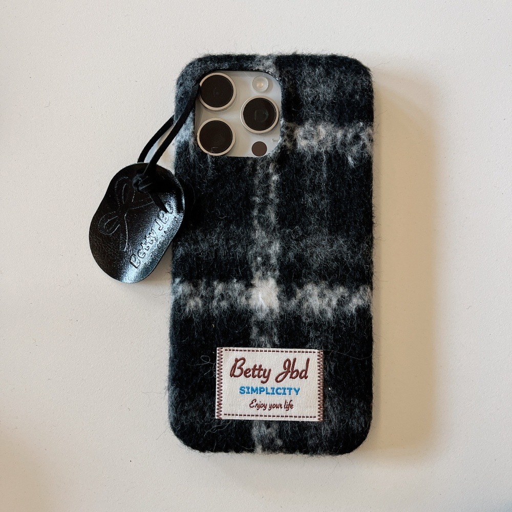 Plush Color-Block Simple Phone Case Compatible with iPhone 17/16 Pro Max Niche Anti-Drop iPhone 15/14 Pro