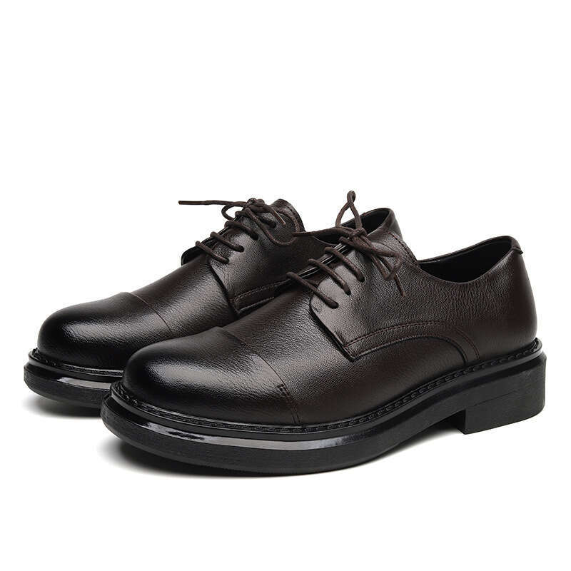 Men's oversized business dress fashionable and trendy lace up casual leather shoes, British style men's wedding shoes