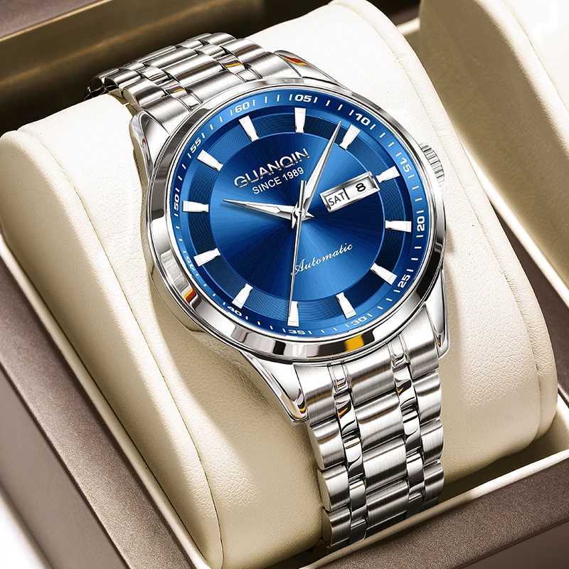 GUANQIN Men Mechanical Watch Automatic Movement Stainless Steel Luxury Business Leisure Luminous Waterproof Watches for ManW251104