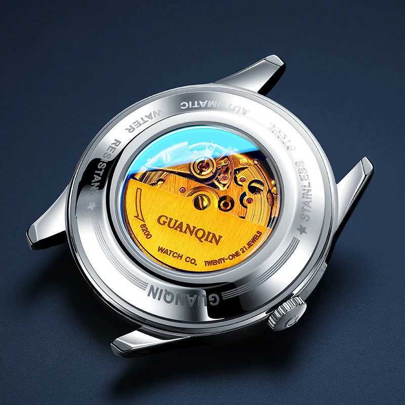 GUANQIN Men Mechanical Watch Automatic Movement Stainless Steel Luxury Business Leisure Luminous Waterproof Watches for ManW251104