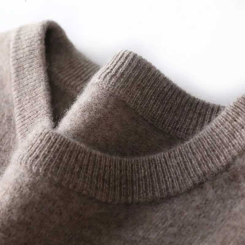 Super Soft Woolen Sweater Mens Loose Round Neck Sweater Solid Color Simple Warm Knitted Shirt Business Casual UnderlayT251103