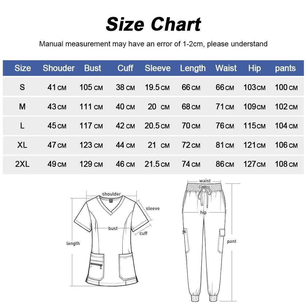 Nurse Uniforms Women Zipper Pocket Top Pants Set Elastic Breathable Scrub Hospital Nurse Work Clothes Jogger Scrub Set J251103