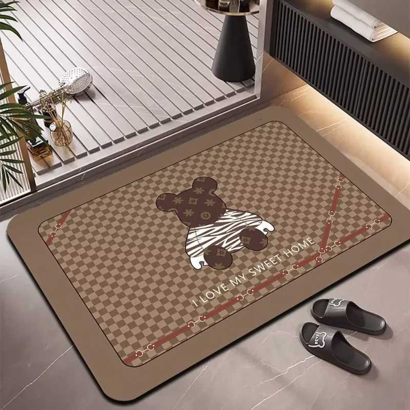 Diatom mud cushion bathroom water absorption quick drying non-slip toilet door household foot cushion cartoon carpet cushion C251103
