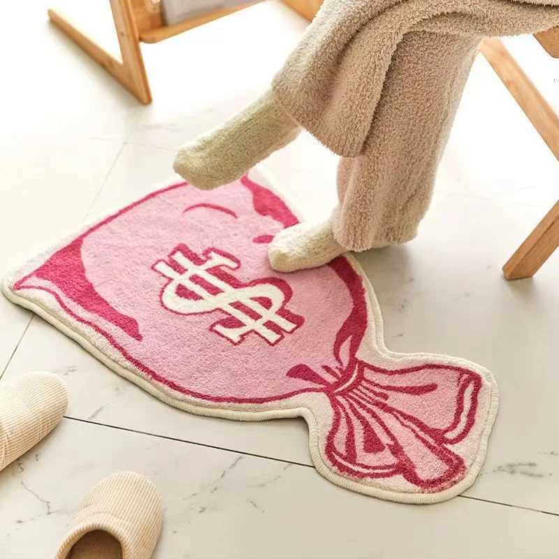 Cartoon Money Bag Imitation Cashmere Carpet Soft Insulation Non-Slip Toilet Bathroom Door Mat Balcony Carpet Home Decor C251103