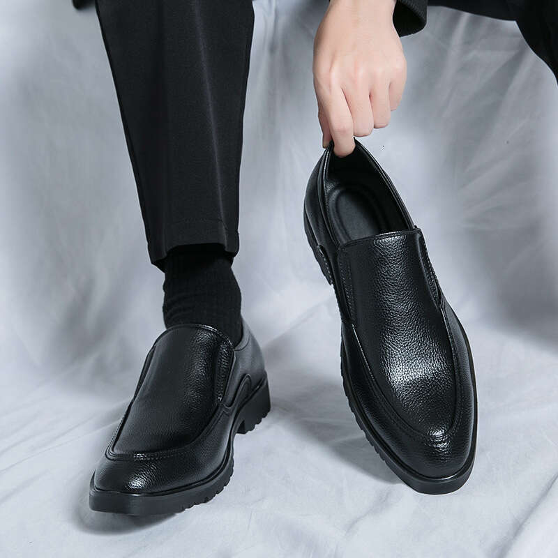 Large size men's one foot loafers 2024 Spring and Autumn new leather 46 Korean version trendy business shoes