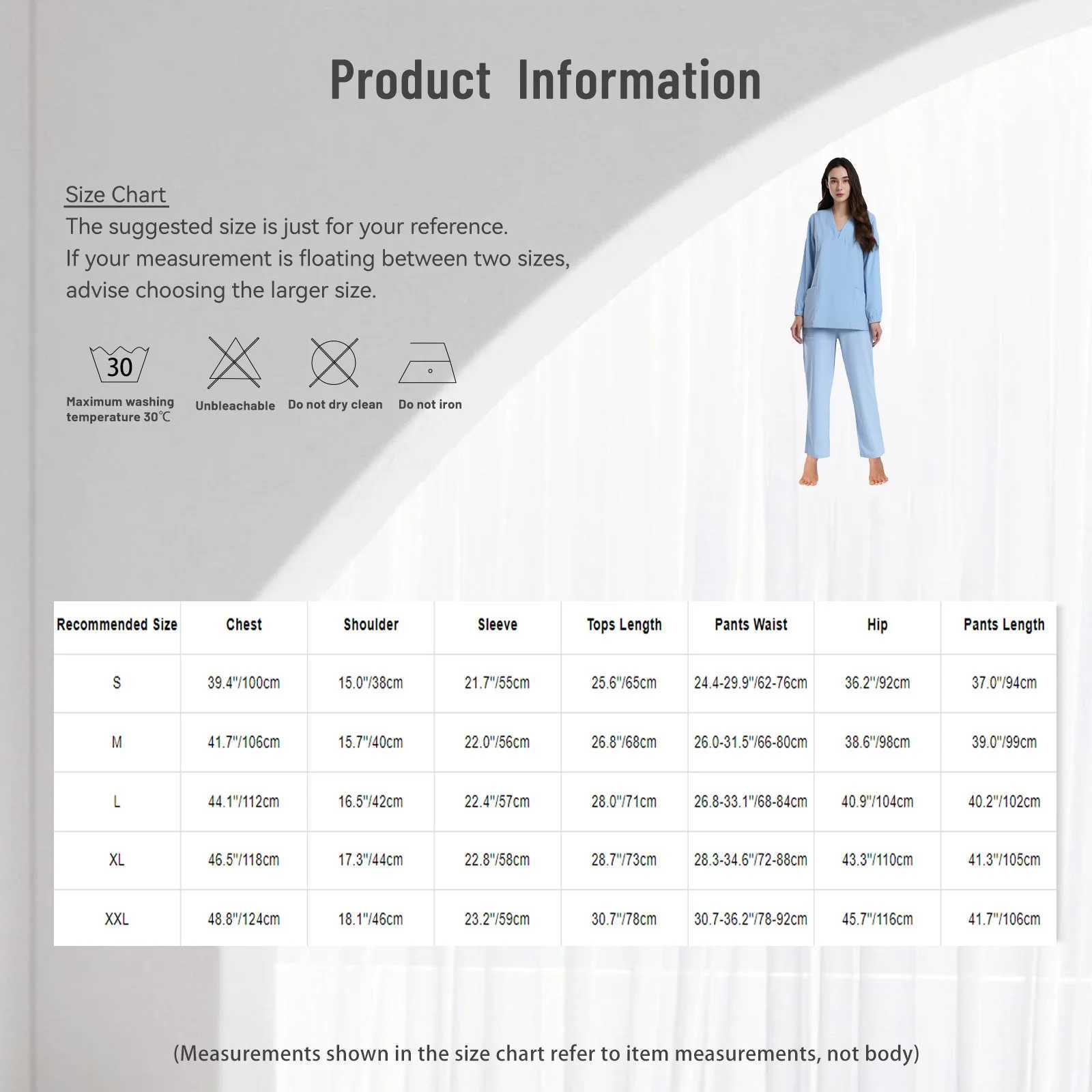 Women Medical Scrubs Outfit Long Sleeve Pockets Pullover Top and Long Pants 2piece Sets for Nursing Dental Surgeon Uniform J251103