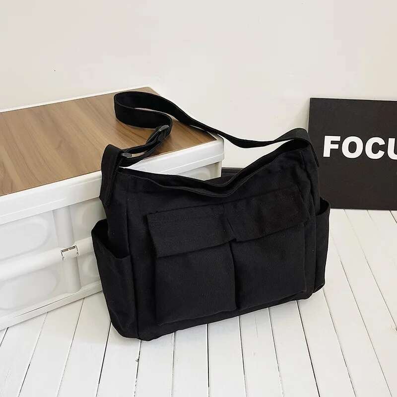 Womens School Messenger For Women Ladies Designer Handbag Solid Large Capacity Casual Canvas Shoulder Female Bags